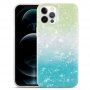 Ütésálló tok színes és mintás felülettel - iPhone 13 - zöld-kék