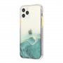 Tartós karcálló márvány mintás tok - iPhone 12 Pro Max - türkizkék