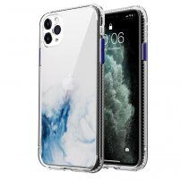 Tartós karcálló márvány mintás tok - iPhone 11 - világoskék