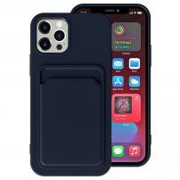 Tok kártyatartóval - iPhone 11 - sötétkék
