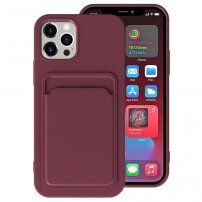 Tok kártyatartóval - iPhone 11 Pro Max - borvörös