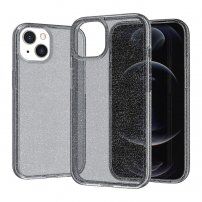 Transzparens tok csillámokkal iPhone 13 - szürke