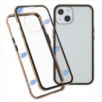 Tok fém kerettel és edzett üveggel - iPhone 13 - arany