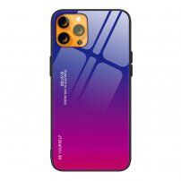 Tok üveg hátsó résszel - iPhone 13 Pro - kék-fukszia