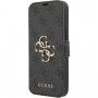 Guess 4G Metal Logo flip cover borító - iPhone 13 - szürke