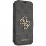 Guess 4G Metal Logo flip cover borító - iPhone 13 Pro - szürke