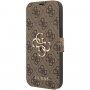 Guess 4G Metal Logo flip cover borító - iPhone 13 - barna