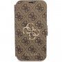 Guess 4G Metal Logo flip cover borító - iPhone 13 - barna
