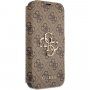 Guess 4G Metal Logo flip cover borító - iPhone 13 Pro - barna
