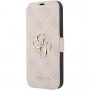 Guess 4G Metal Logo flip cover borító - iPhone 13 - rózsaszín