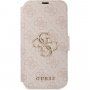Guess 4G Metal Logo flip cover borító - iPhone 13 - rózsaszín