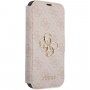 Guess 4G Metal Logo flip cover borító - iPhone 13 - rózsaszín