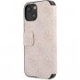 Guess 4G Metal Logo flip cover borító - iPhone 13 - rózsaszín