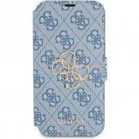 Guess 4G Metal Logo flip cover borító - iPhone 13 - kék