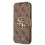 Guess 4G Metal Logo flip cover borító - iPhone 13 Pro - barna