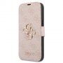 Guess 4G Metal Logo flip cover borító - iPhone 13 Pro - rózsaszín