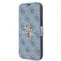 Guess 4G Metal Logo flip cover borító - iPhone 13 - kék