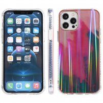 Ütésálló védőtok akvarell mintával - iPhone 13 mini - lila
