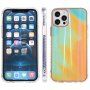 Ütésálló védőtok akvarell mintával - iPhone 13 Pro Max - sárga