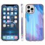 Ütésálló védőtok akvarell mintával - iPhone 13 Pro Max - kék