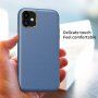 Ütésálló bőr textúrájú tok - iPhone 11 - kék
