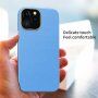 Ütésálló bőr textúrájú tok - iPhone 13 - világoskék