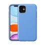 Ütésálló bőr textúrájú tok - iPhone 11 - világoskék