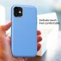 Ütésálló bőr textúrájú tok - iPhone 11 - világoskék