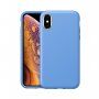 Ütésálló bőr textúrájú tok - iPhone X / XS - világoskék