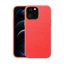 Ütésálló bőr textúrájú tok - iPhone 13 - piros
