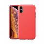 Ütésálló bőr textúrájú tok - iPhone X / XS - piros