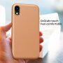 Ütésálló bőr textúrájú tok - iPhone XR - barna