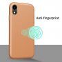 Ütésálló bőr textúrájú tok - iPhone XR - barna
