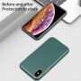 Ütésálló bőr textúrájú tok - iPhone X / XS - zöld