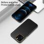 Ütésálló bőr textúrájú tok - iPhone 13 mini - fekete