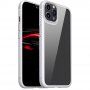Ütésálló átlátszó tok szénszálas textúrával - iPhone 11 Pro Max - fehér