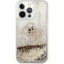 Guess Big 4G Liquid Glitter Gold tok - iPhone 13 Pro - arany