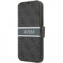 Guess 4G Printed Stripe flip cover borító - iPhone 13 mini - szürke
