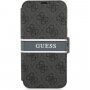 Guess 4G Printed Stripe flip cover borító - iPhone 13 Pro - szürke