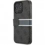 Guess 4G Printed Stripe flip cover borító - iPhone 13 Pro - szürke