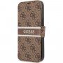 Guess 4G Printed Stripe flip cover borító - iPhone 13 mini - barna