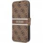 Guess 4G Printed Stripe flip cover borító - iPhone 13 Pro Max - barna