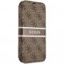 Guess 4G Printed Stripe flip cover borító - iPhone 13 Pro Max - barna