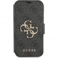Guess 4G Metal Logo flip cover borító - iPhone 13 mini - szürke