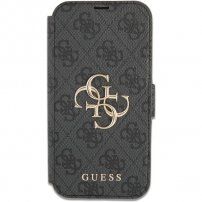 Guess 4G Metal Logo flip cover borító - iPhone 13 Pro Max - szürke
