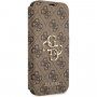 Guess 4G Metal Logo flip cover borító - iPhone 13 mini - barna