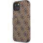 Guess 4G Metal Logo flip cover borító - iPhone 13 mini - barna