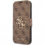 Guess 4G Metal Logo flip cover borító - iPhone 13 Pro Max - barna
