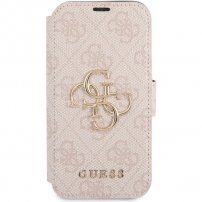 Guess 4G Metal Logo flip cover borító - iPhone 13 mini - rózsaszín
