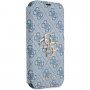 Guess 4G Metal Logo flip cover borító - iPhone 13 mini - kék